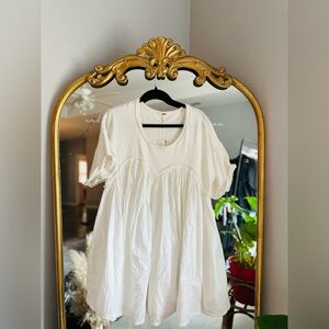 Free people short sleeve white tunic dress nwt medium